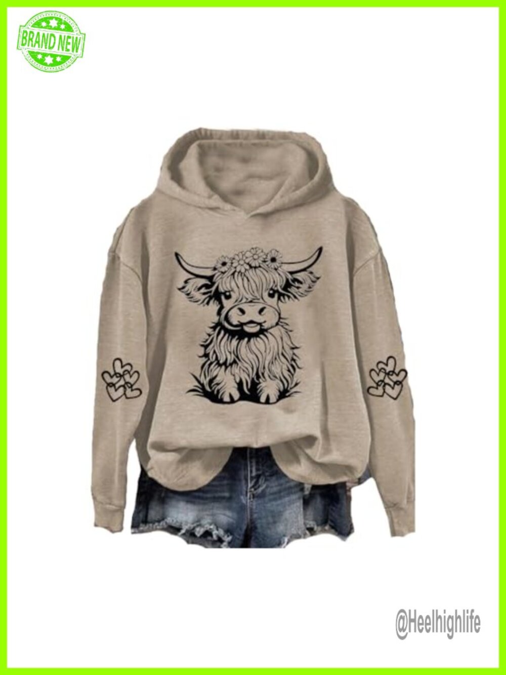 Highland Cow Sweatshirt Hoodie Cowgirl Graphic Pullover Women